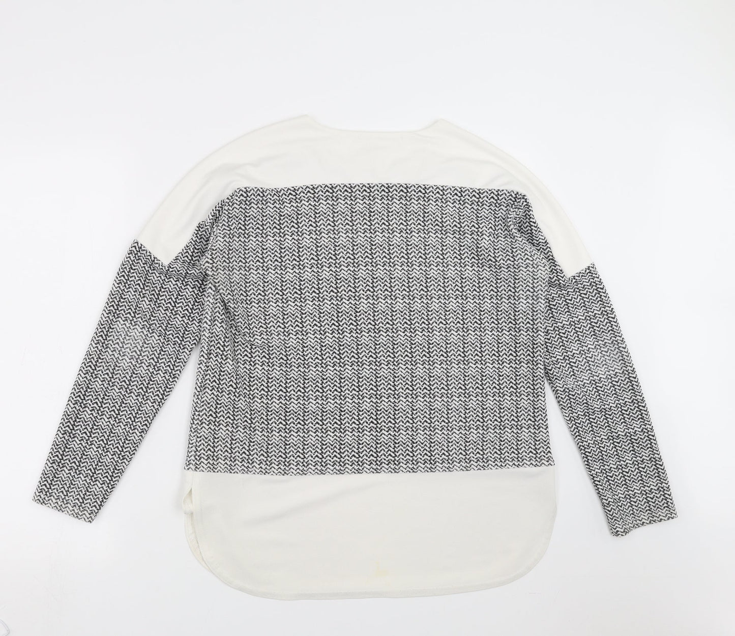 Parisian Collection Womens Black Geometric  Basic Blouse Size 14