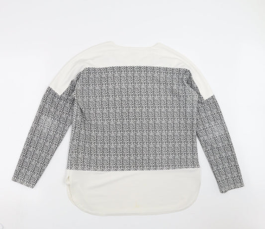 Parisian Collection Womens Black Geometric  Basic Blouse Size 14