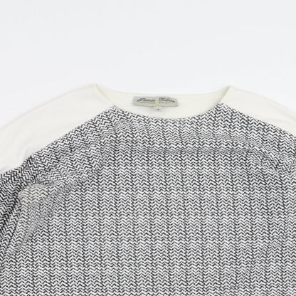 Parisian Collection Womens Black Geometric  Basic Blouse Size 14