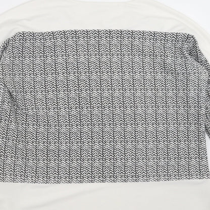 Parisian Collection Womens Black Geometric  Basic Blouse Size 14