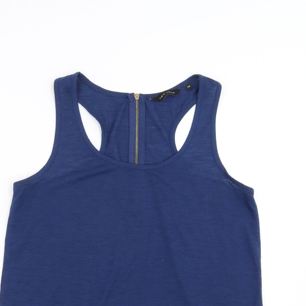Womens UK Size 12 New Look Blue Basic Tank