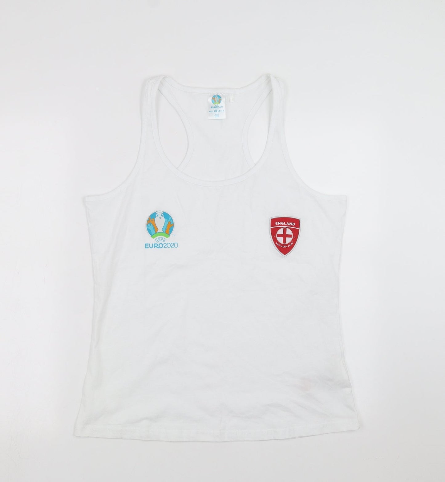 EURO2020 Womens White   Basic Tank Size 14