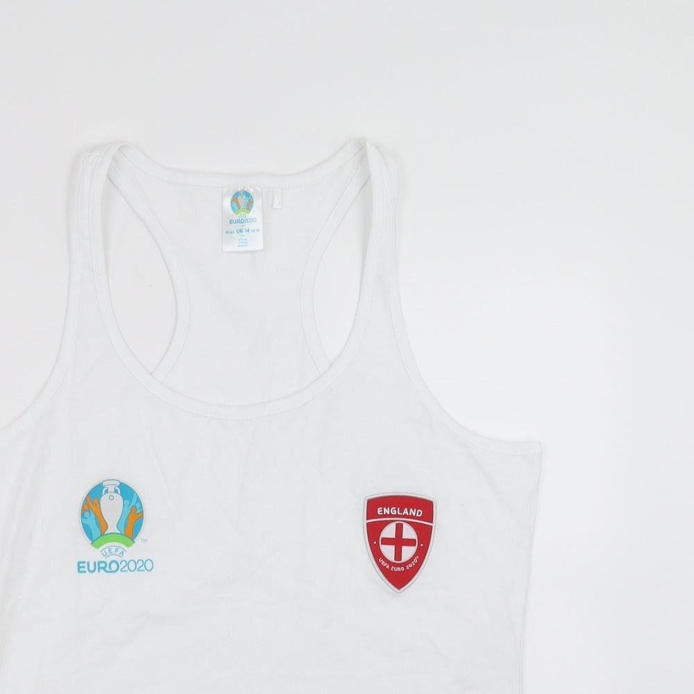 EURO2020 Womens White   Basic Tank Size 14