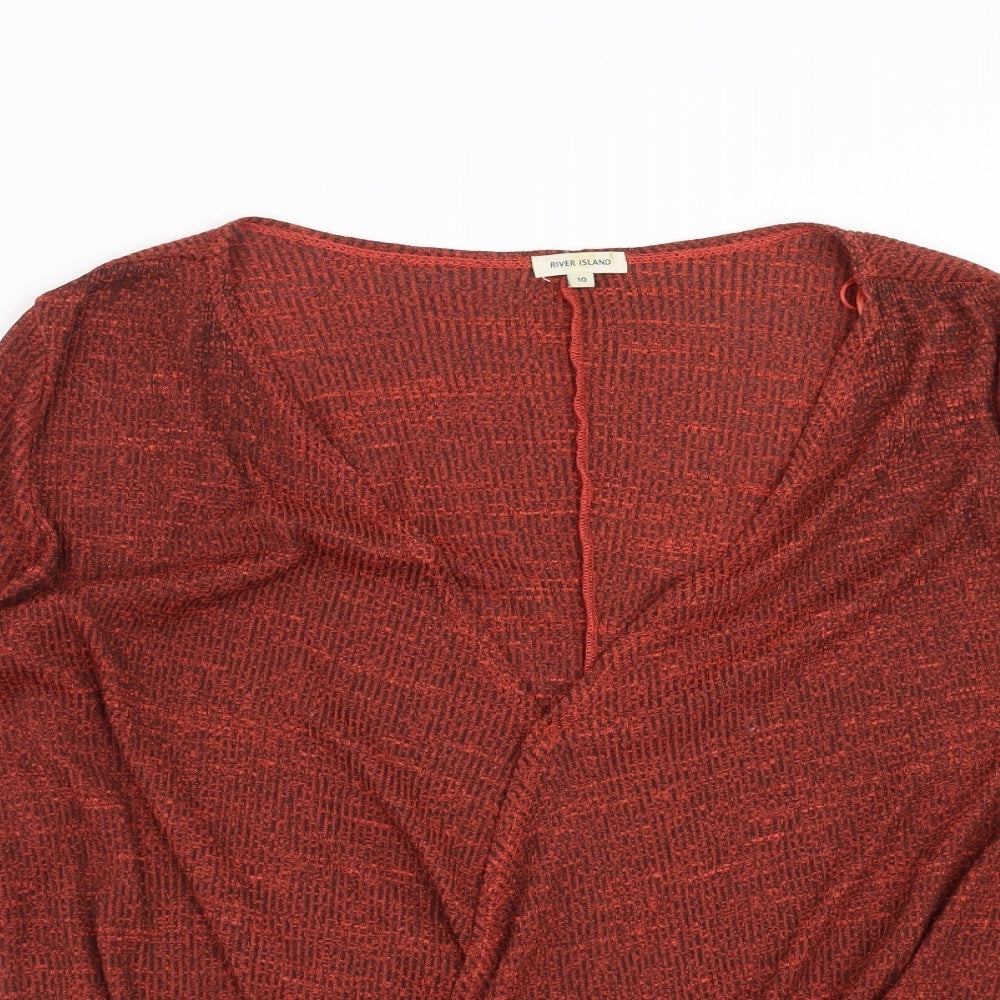 Womens UK Size 10 River Island Orange Pullover Jumper