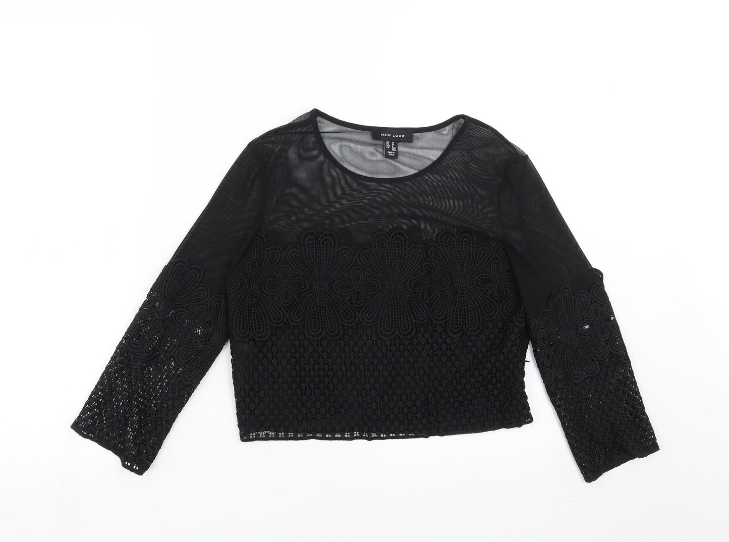 Womens UK Size 10 New Look Black Basic Blouse