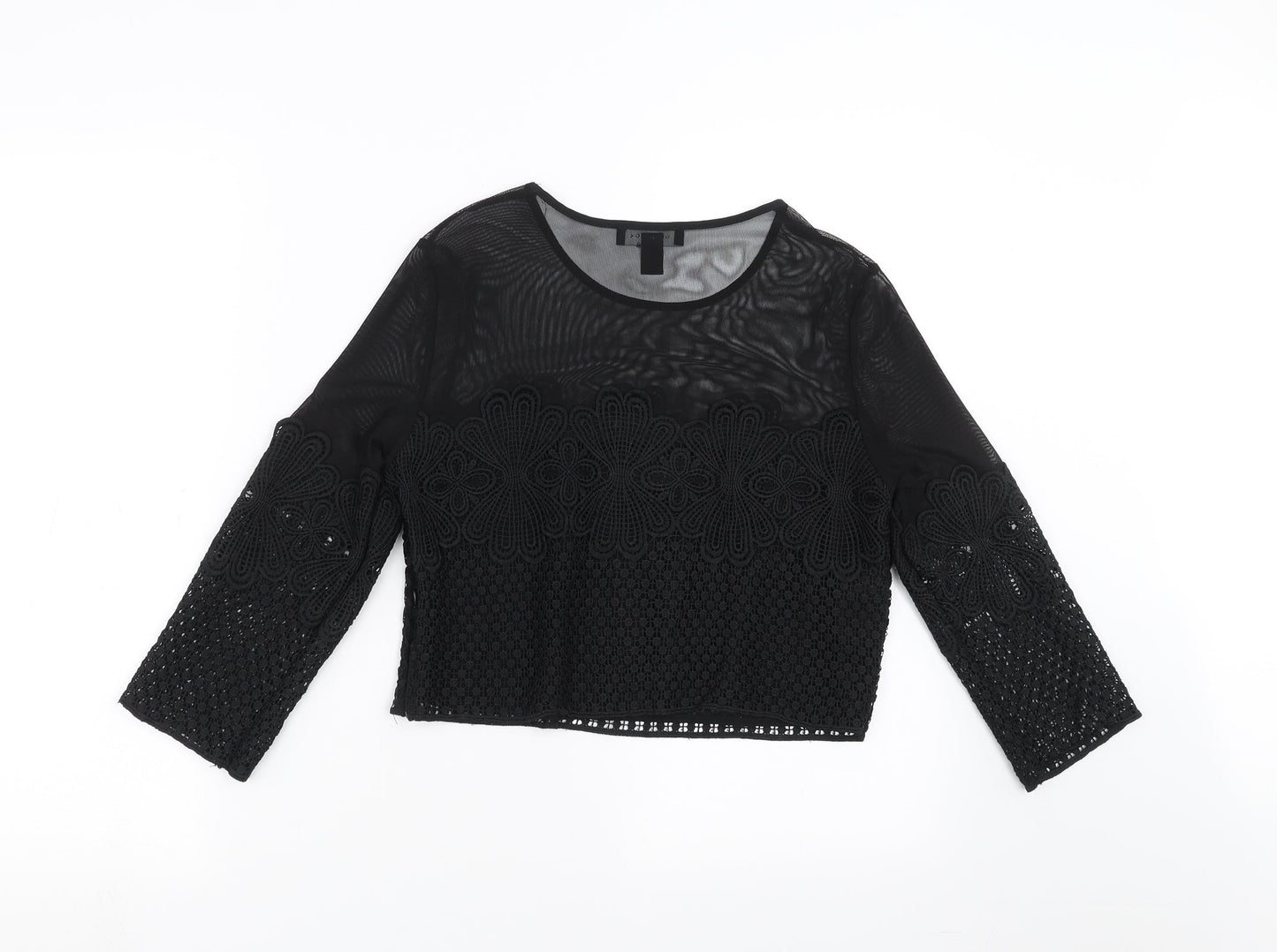 Womens UK Size 10 New Look Black Basic Blouse