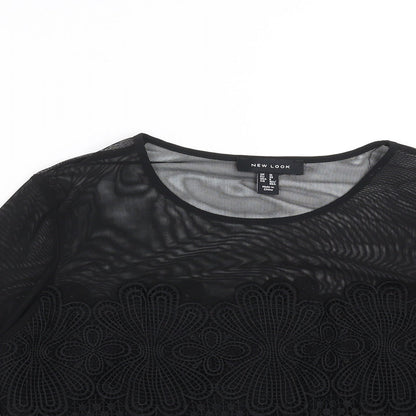 Womens UK Size 10 New Look Black Basic Blouse