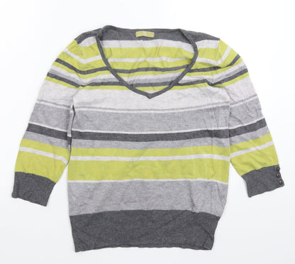 TU Womens Multicoloured Striped Knit Pullover Jumper Size 12