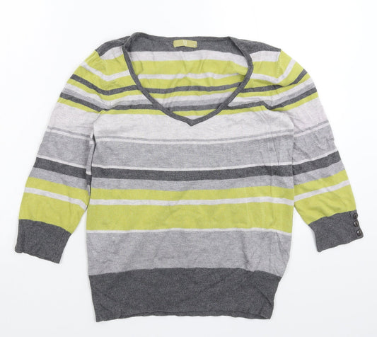 TU Womens Multicoloured Striped Knit Pullover Jumper Size 12