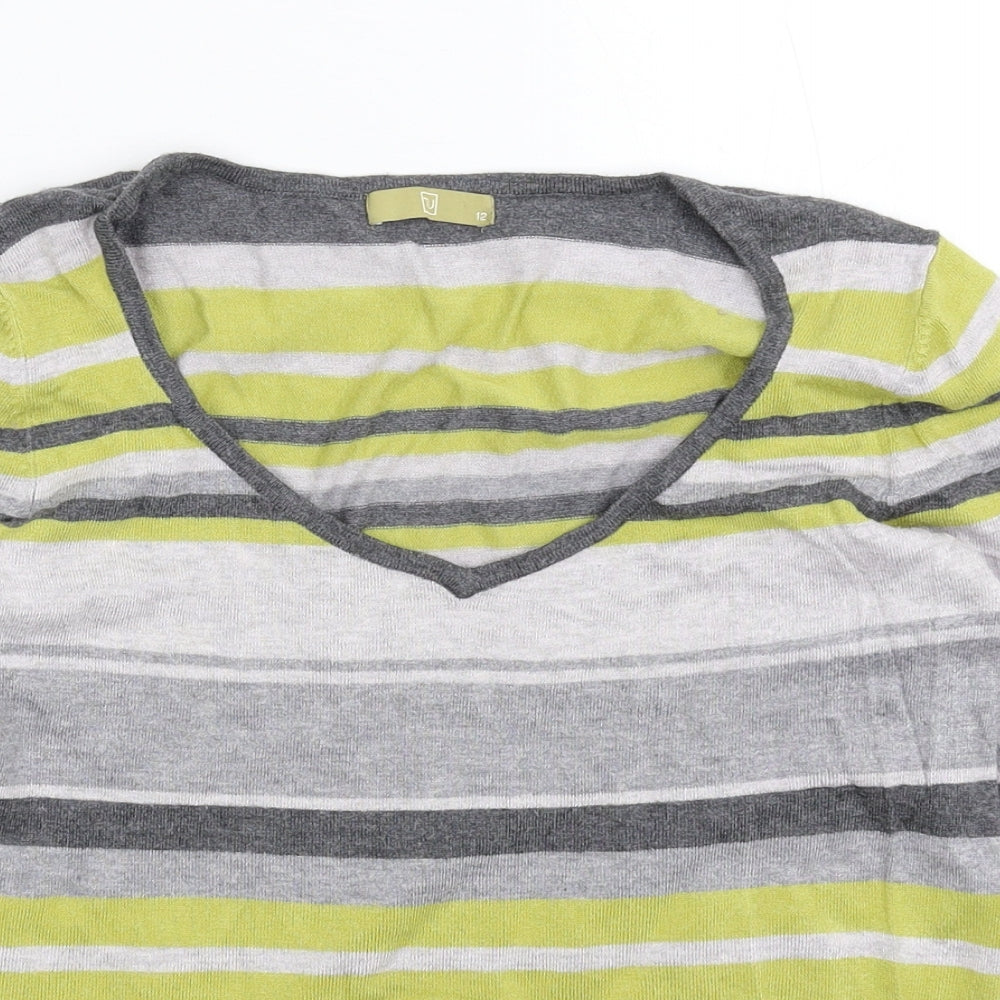 TU Womens Multicoloured Striped Knit Pullover Jumper Size 12