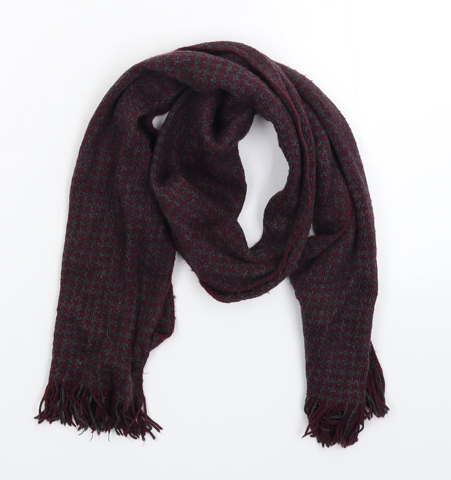 Preworn Mens Bronze Geometric Knit Scarf  One Size