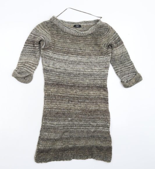 F&F Womens Grey  Knit Pullover Jumper Size 8