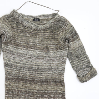 F&F Womens Grey  Knit Pullover Jumper Size 8