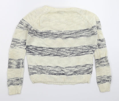 Womens UK Size 12 Papaya White Pullover Jumper