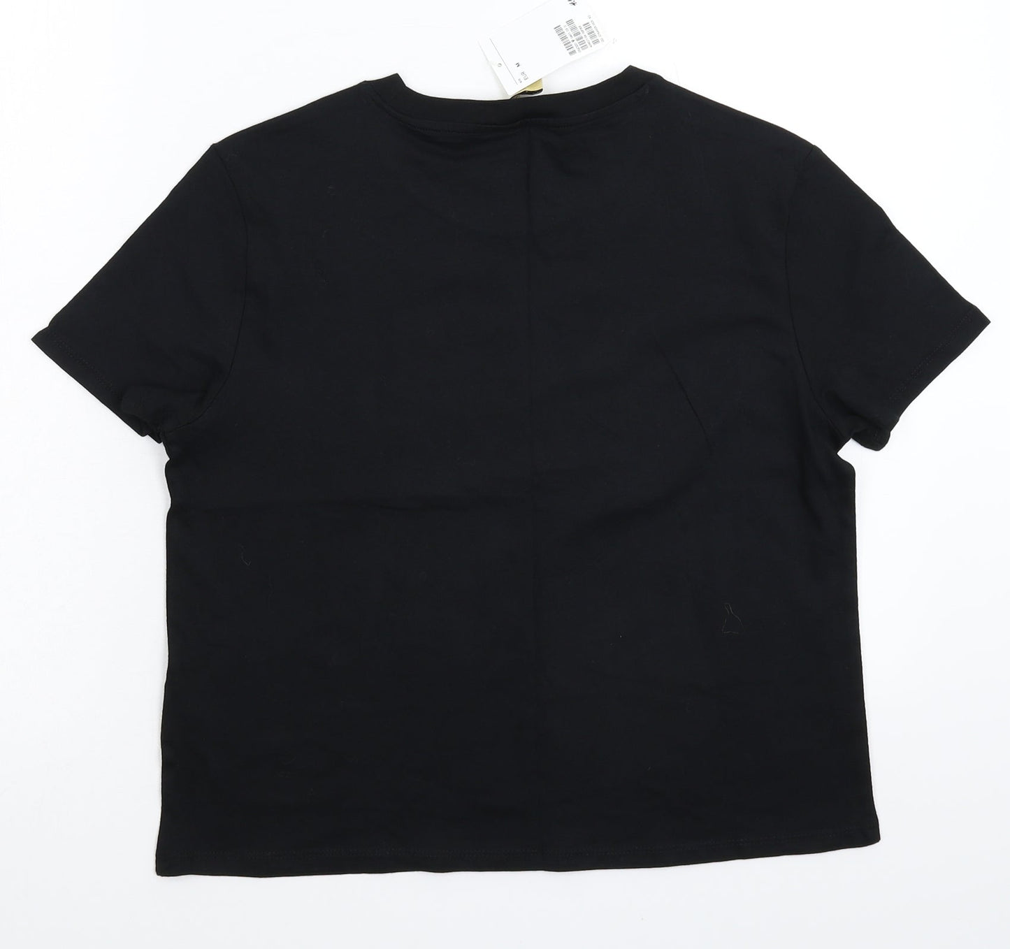 Womens UK Size M Divided Black Cropped T-Shirt