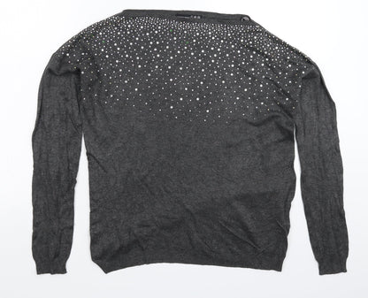 Womens UK Size 8 Atmosphere Grey Pullover Jumper