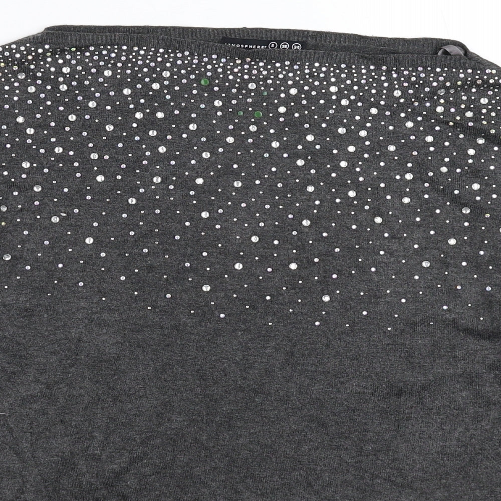 Womens UK Size 8 Atmosphere Grey Pullover Jumper