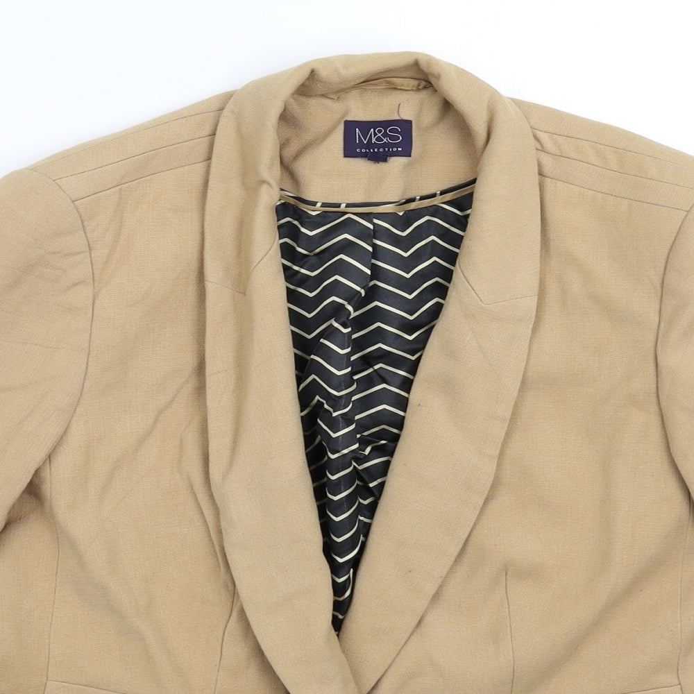 Womens UK Size 12 Marks and Spencer Regular Beige Suit Jacket