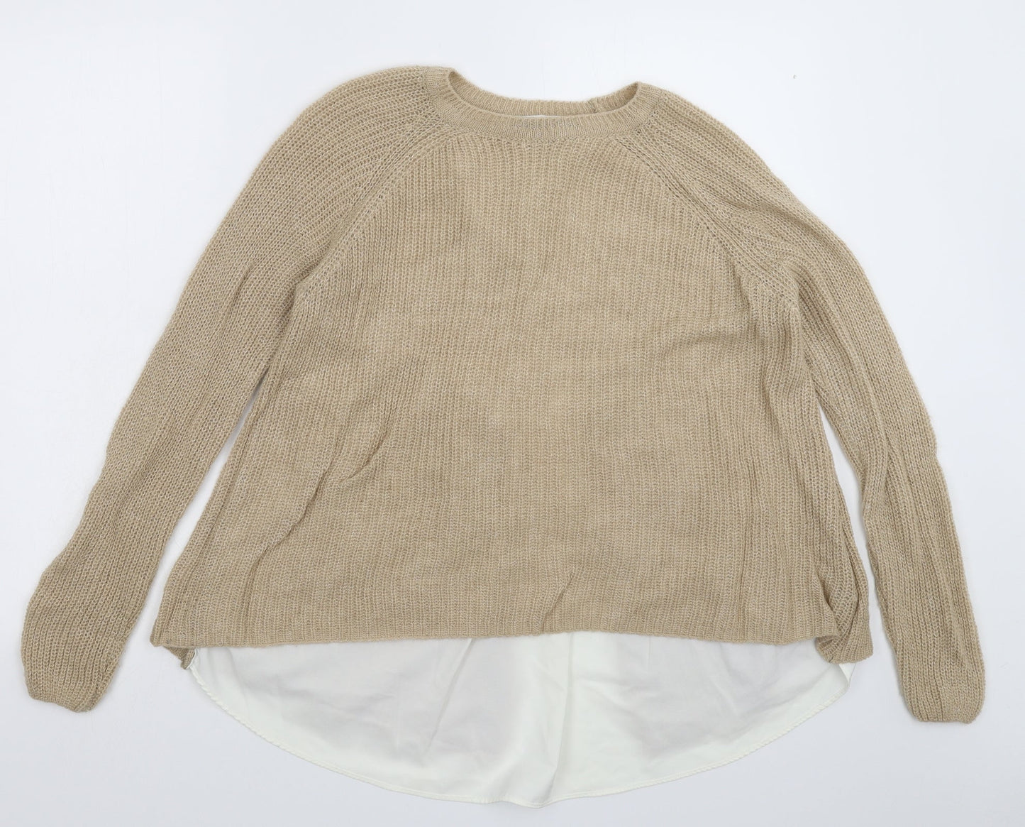 Womens UK Size 12 Marks and Spencer Beige Pullover Jumper