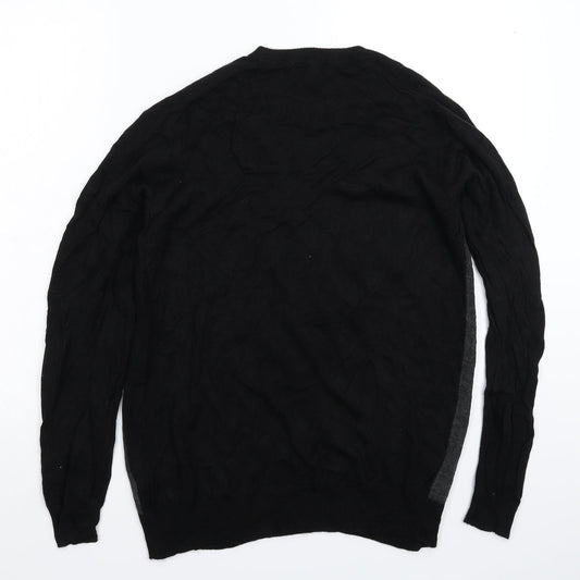 Red Herring Mens Black  Knit Pullover Jumper Size M