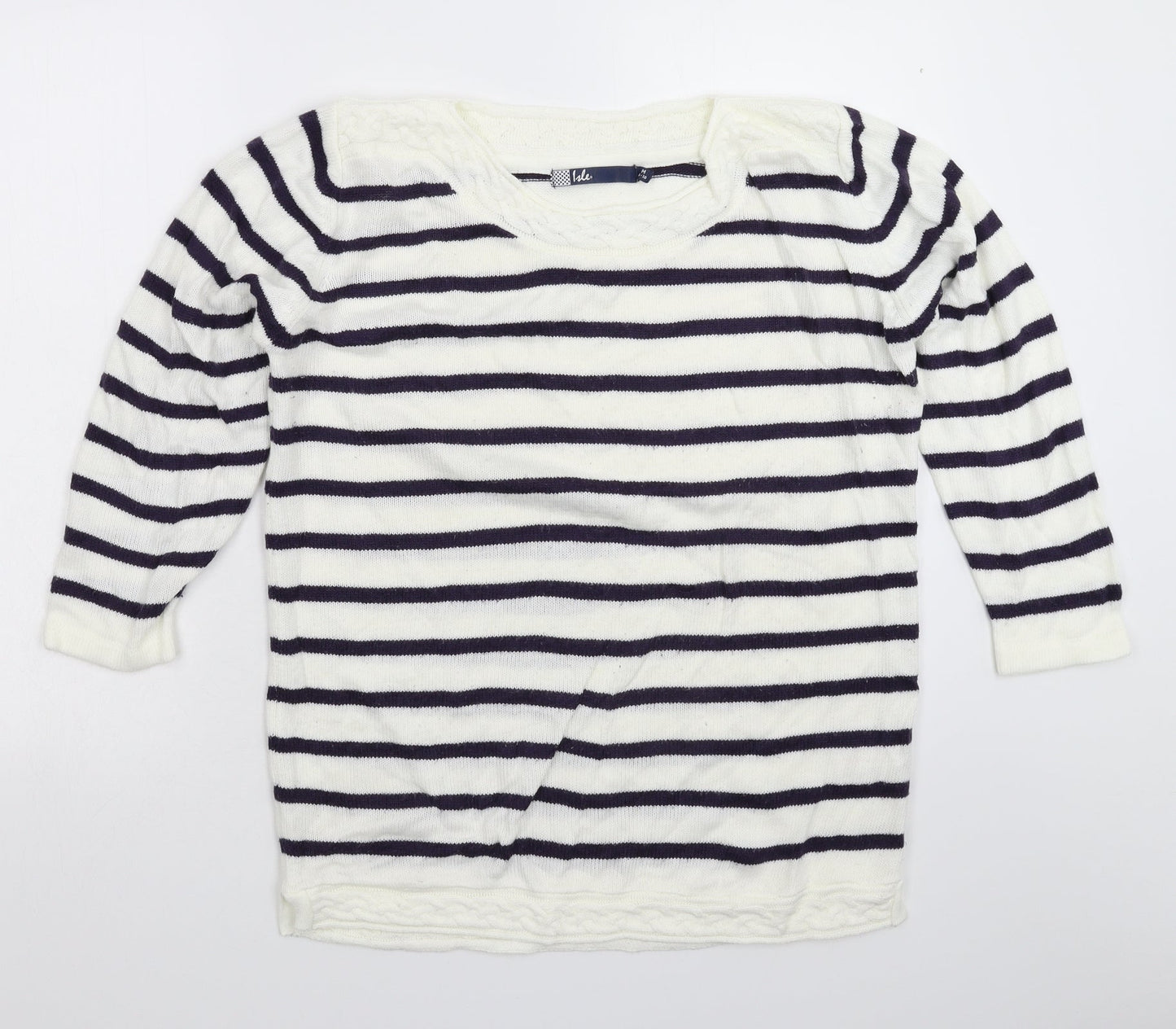 Womens UK Size 16 Isle White Pullover Jumper