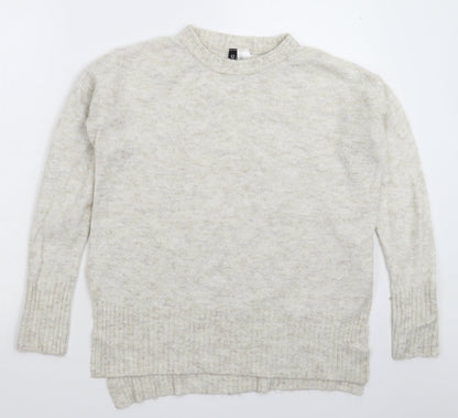Womens UK Size S Divided Grey Pullover Jumper