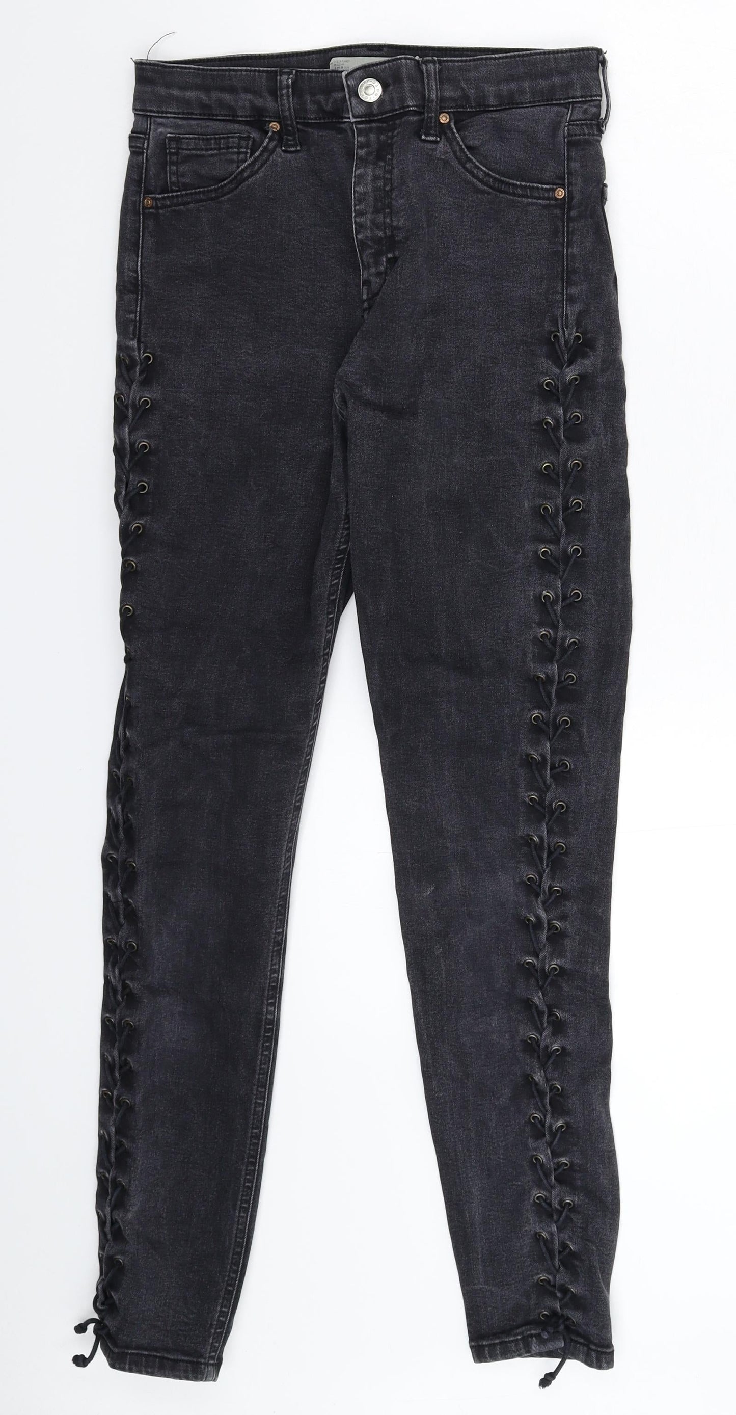 Topshop Womens Black  Denim Skinny Jeans Size 28 in L28 in