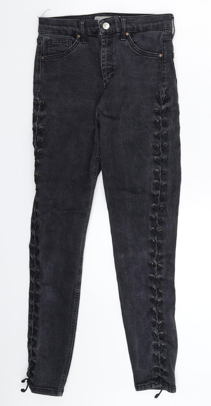 Topshop Womens Black  Denim Skinny Jeans Size 28 in L28 in