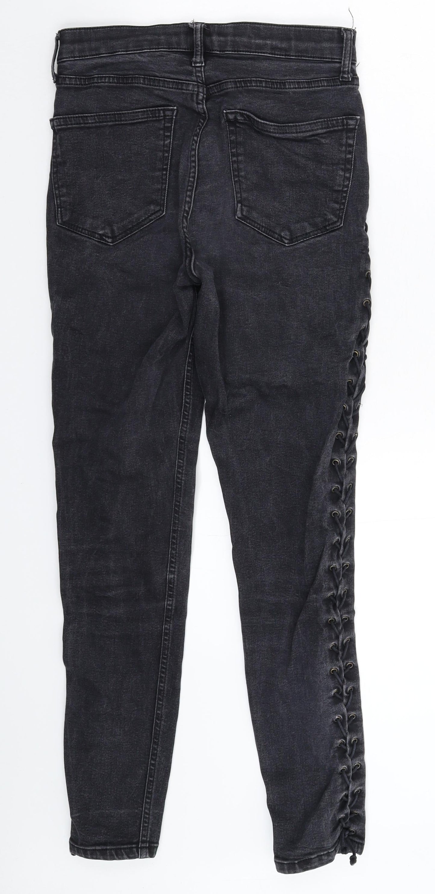 Topshop Womens Black  Denim Skinny Jeans Size 28 in L28 in