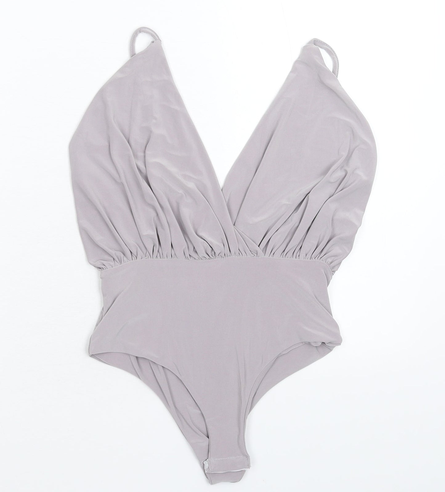 Womens UK Size S Preworn One-Piece Grey Bodysuit