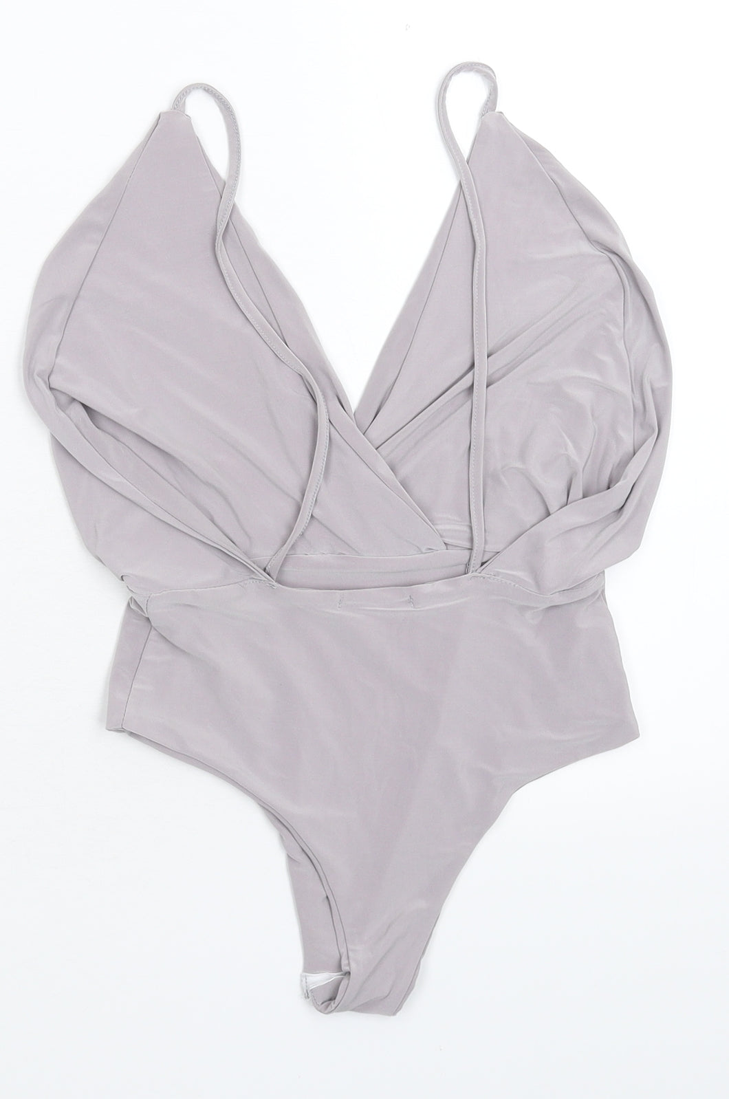 Womens UK Size S Preworn One-Piece Grey Bodysuit