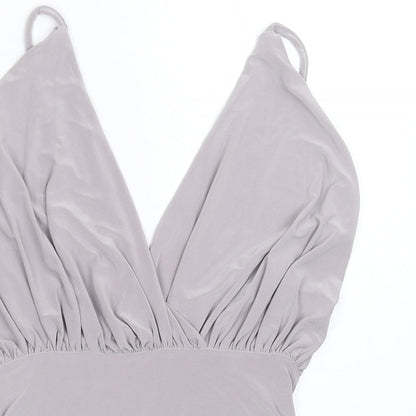 Womens UK Size S Preworn One-Piece Grey Bodysuit