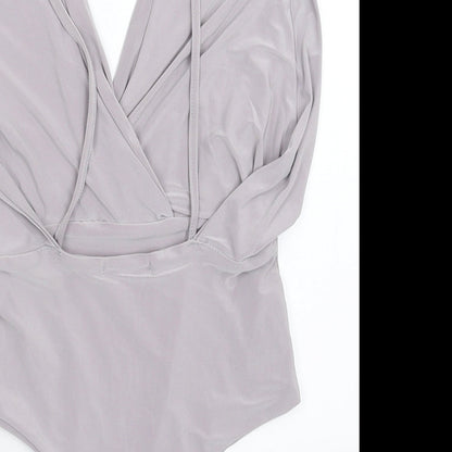 Womens UK Size S Preworn One-Piece Grey Bodysuit