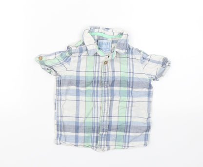 TU Boys Blue Check  Basic Button-Up Size 12-18 Months