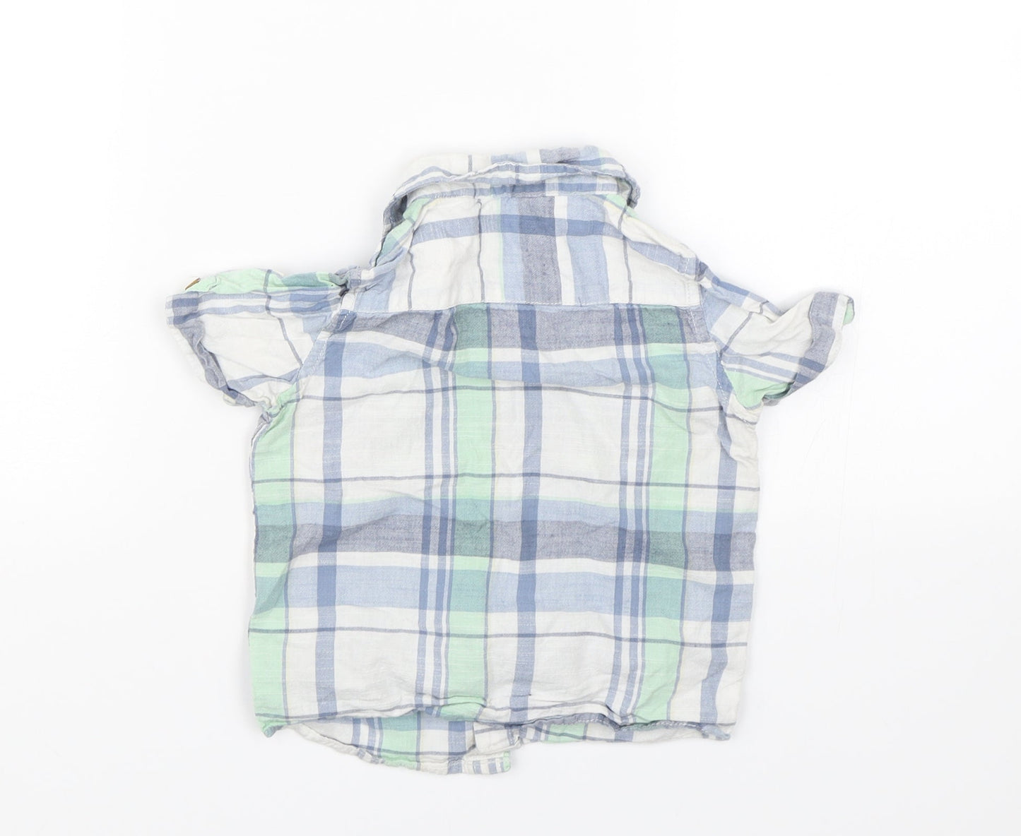 TU Boys Blue Check  Basic Button-Up Size 12-18 Months
