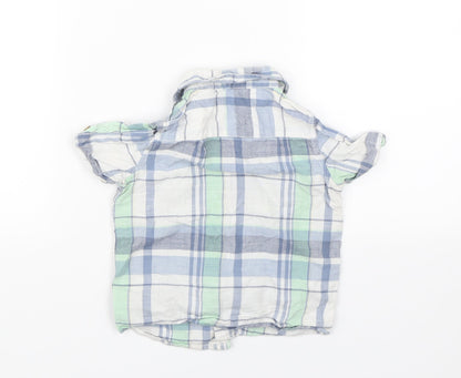TU Boys Blue Check  Basic Button-Up Size 12-18 Months