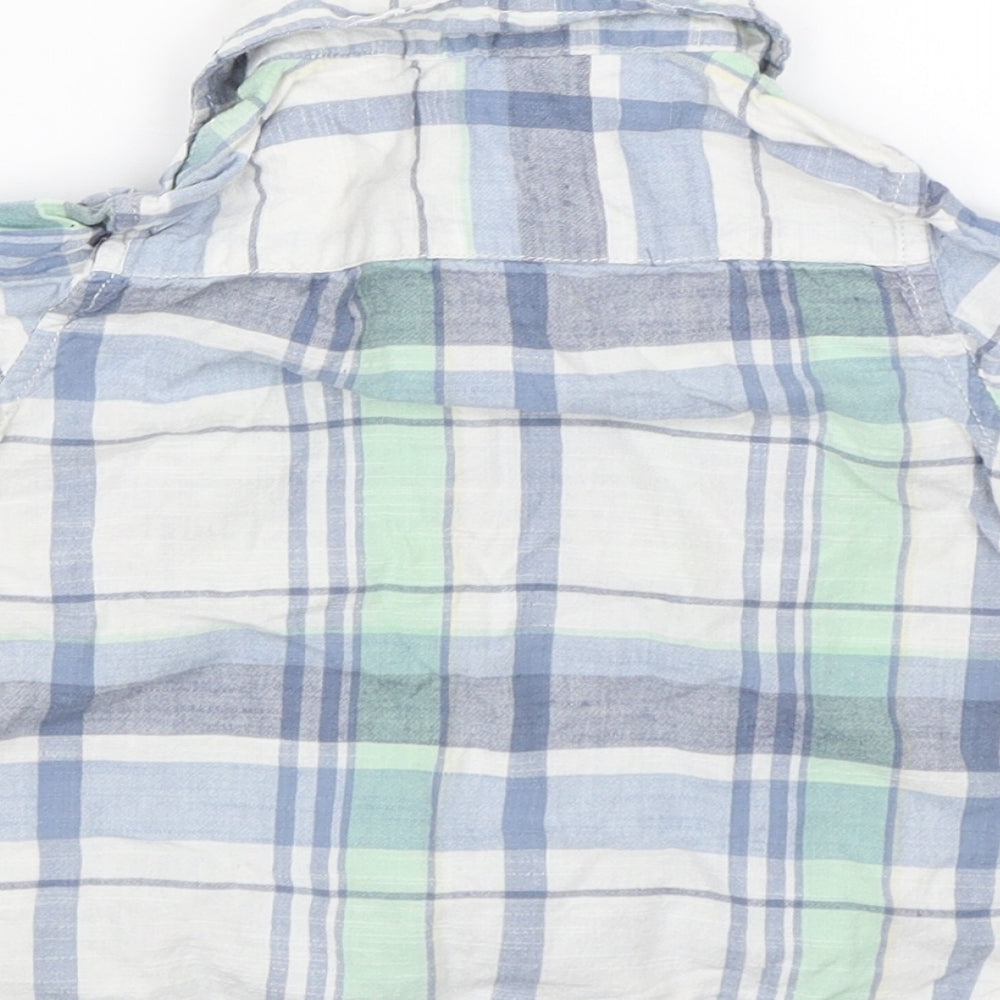 TU Boys Blue Check  Basic Button-Up Size 12-18 Months