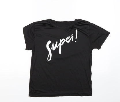 Zslibo Womens Black   Basic T-Shirt Size S  - Super
