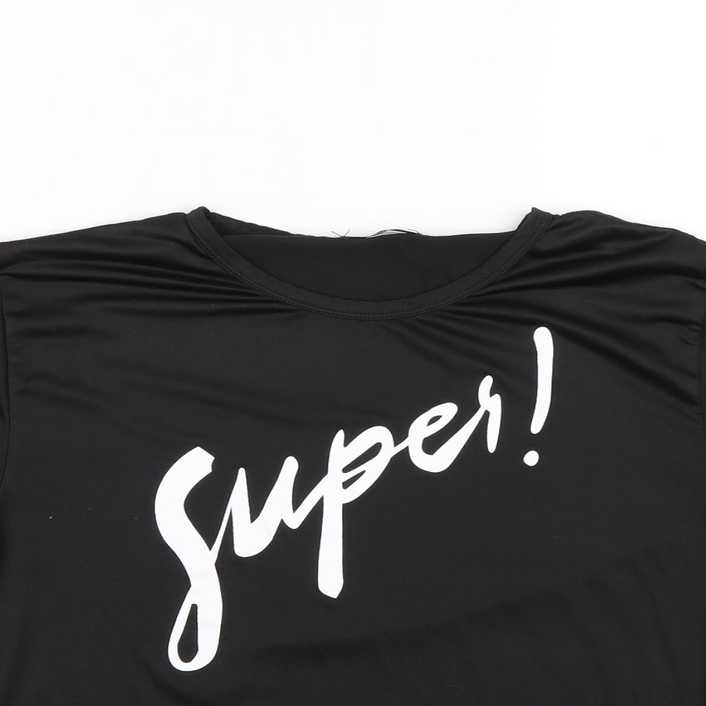 Zslibo Womens Black   Basic T-Shirt Size S  - Super