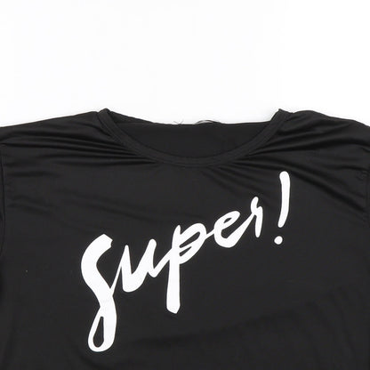 Zslibo Womens Black   Basic T-Shirt Size S  - Super