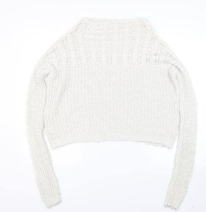 Womens UK Size 8 NEXT White Pullover Jumper
