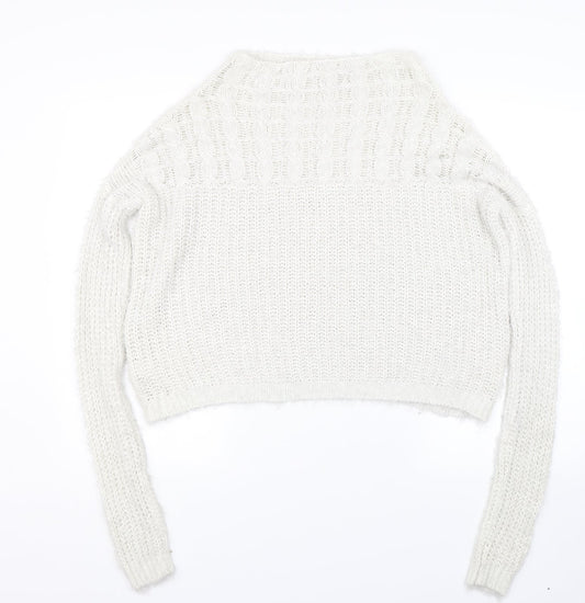Womens UK Size 8 NEXT White Pullover Jumper