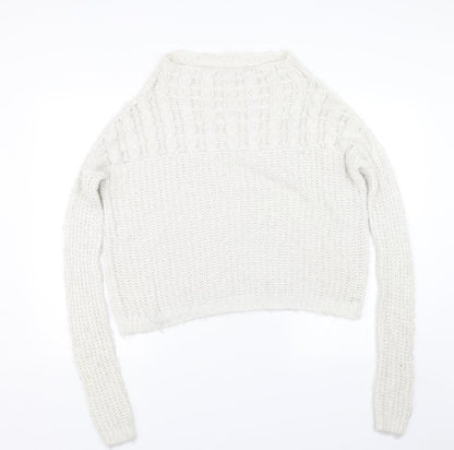 Womens UK Size 8 NEXT White Pullover Jumper