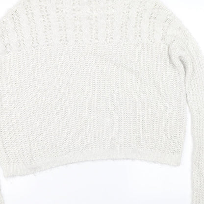 Womens UK Size 8 NEXT White Pullover Jumper