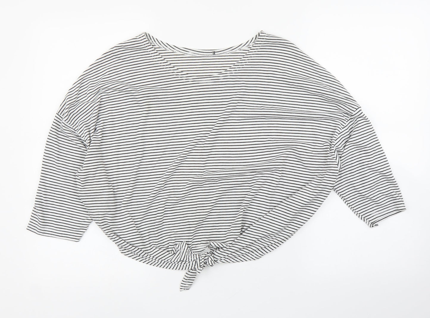 Primark Womens White Striped  Basic Blouse Size 16