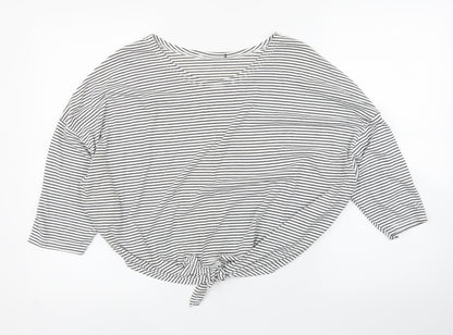 Primark Womens White Striped  Basic Blouse Size 16