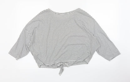 Primark Womens White Striped  Basic Blouse Size 16