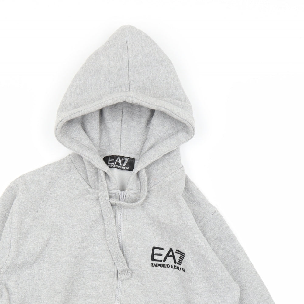 Emporio Armani Ea7 Boys Grey   Full Zip Hoodie Size 9-10 Years