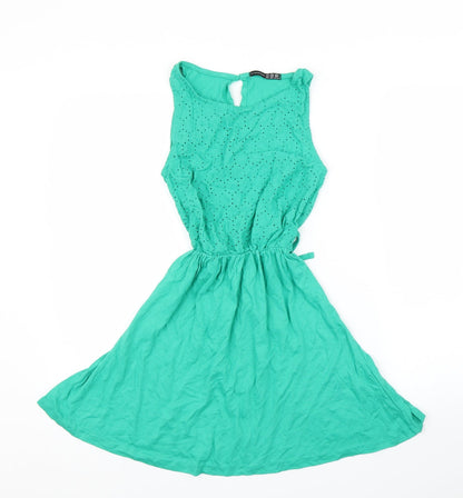 Primark Womens Green Floral  A-Line  Size 6