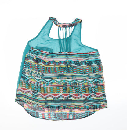 Primark Womens Blue Geometric  Basic Blouse Size 14